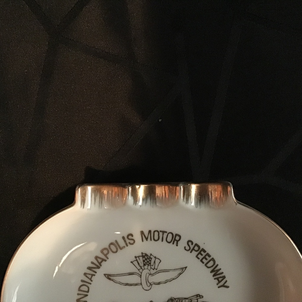 Vintage Indianapolis Motor 500 Speedway Ashtray 22K gold design Parksmith - Picture 8 of 10